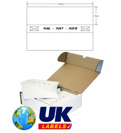 152mm x 38mm 1000 Franking Machine Labels White Self Adhesive Doubles For Pitney Bowes Neopost Fp